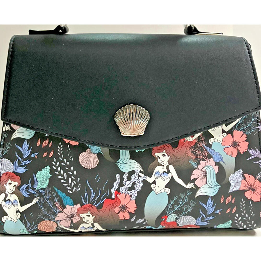 NEW Loungefly Disney Little Mermaid Ariel Allover Print Crossbody Satchel w TAGS - Picture 2 of 9